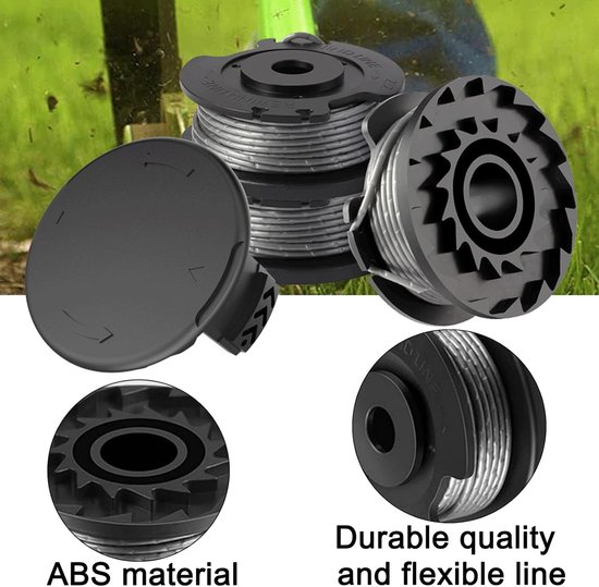 Nylon Snijdraad Spoelen 6 Stuks 1.65mm 4.9m voor Grastrimmer met Deksels en Snijdraad Accessoires — afbeelding 3