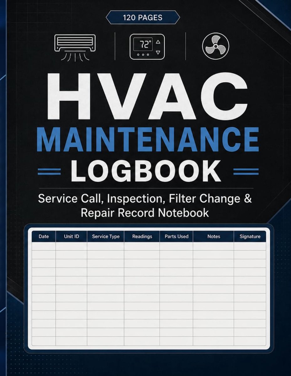 HVAC Maintenance Logbook: HVAC Service Call, Inspection, Filter Change, Repair and Equipment Maintenance Record - ShopVlot