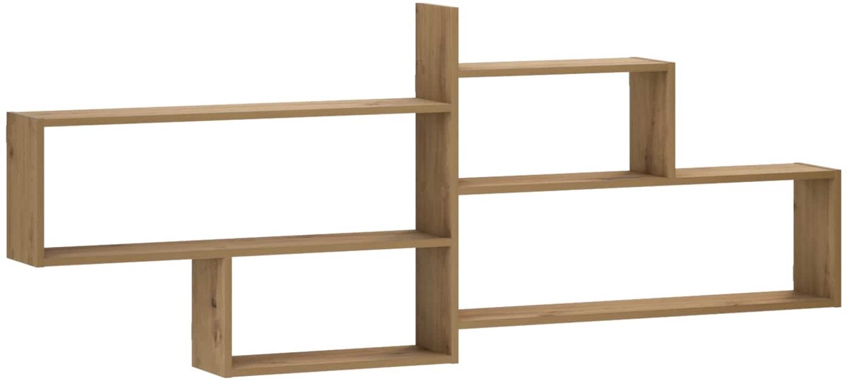 vidaXL Wandplank - Artisanaal - eiken - 168,5 - x - 17 - x - 68 - cm - Bewerkt - hout Artisan eiken