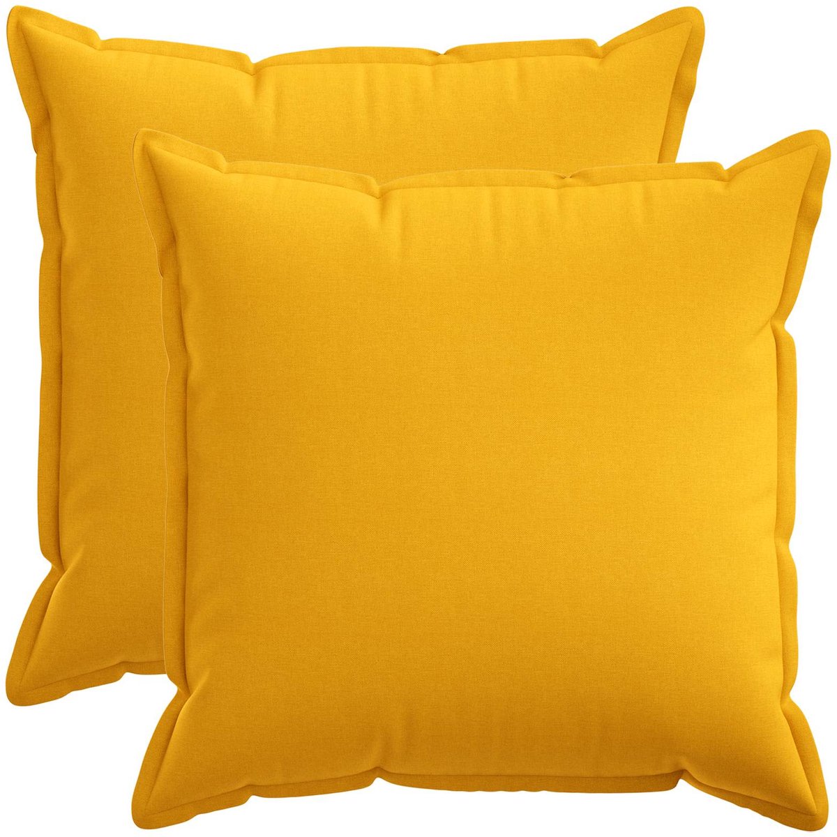 vidaXL Dekenkussen - 2 - st - HOUTEN - Licht - Geel - 70 - x - 70 - cm - Faux - Linnen Lichtgeel