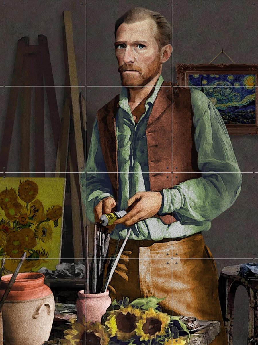 IXXI Tormented Genius, Alejandro B. Canoy - 60 x 80 cm - Gratis ophangtool - Grote wanddecoratie en posters - Klassiek, Vintage, Studeerkamer