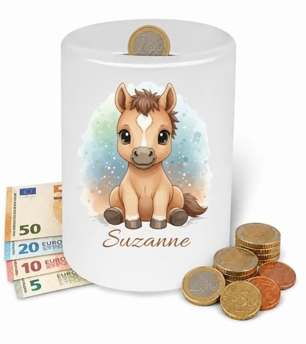 Spaarpot paard - gepersonaliseerd - Met eigen naam - kinderkamer - babykamer - kraam cadeau - verjaardagscadeau