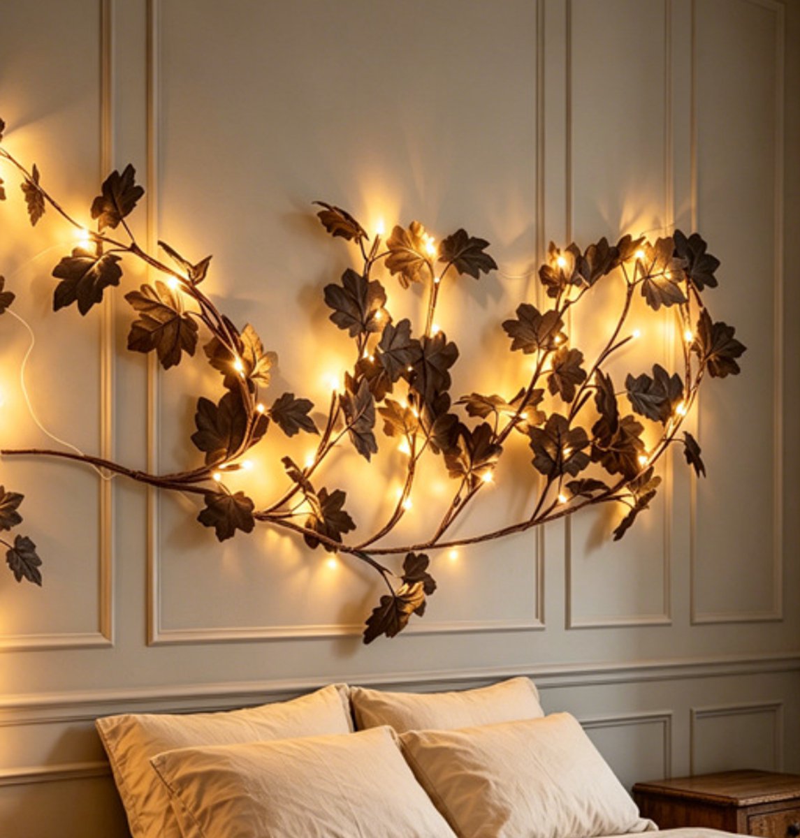 Betoverende Wilgentak-Lichtslinger – lamp – 2,4 meter Twinkelende Boomtak met Afstandsbediening – 144 LED-Slingerlampjes voor Wand – Slaapkamer – Woonkamer & Huisdecoratie – Zwart