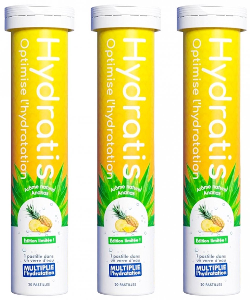 Hydratis Set van 3 x 20 Bruistabletten (Aroma : Ananas)