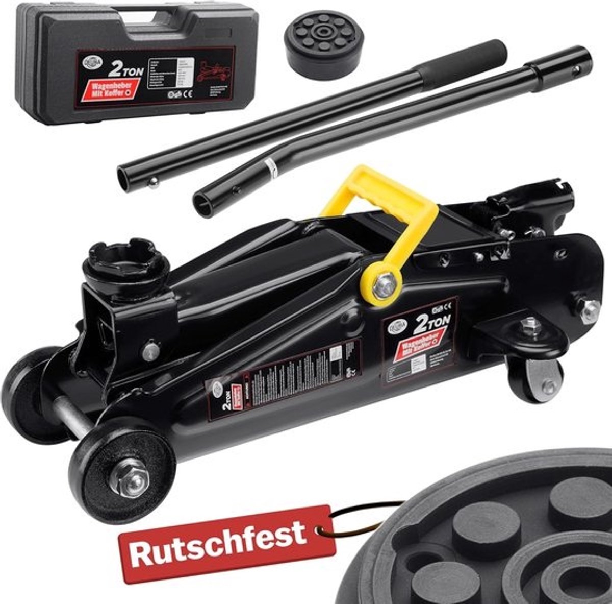 Hydraulische trolleykrik - 2000 kg draagvermogen voor garage en werkplaats