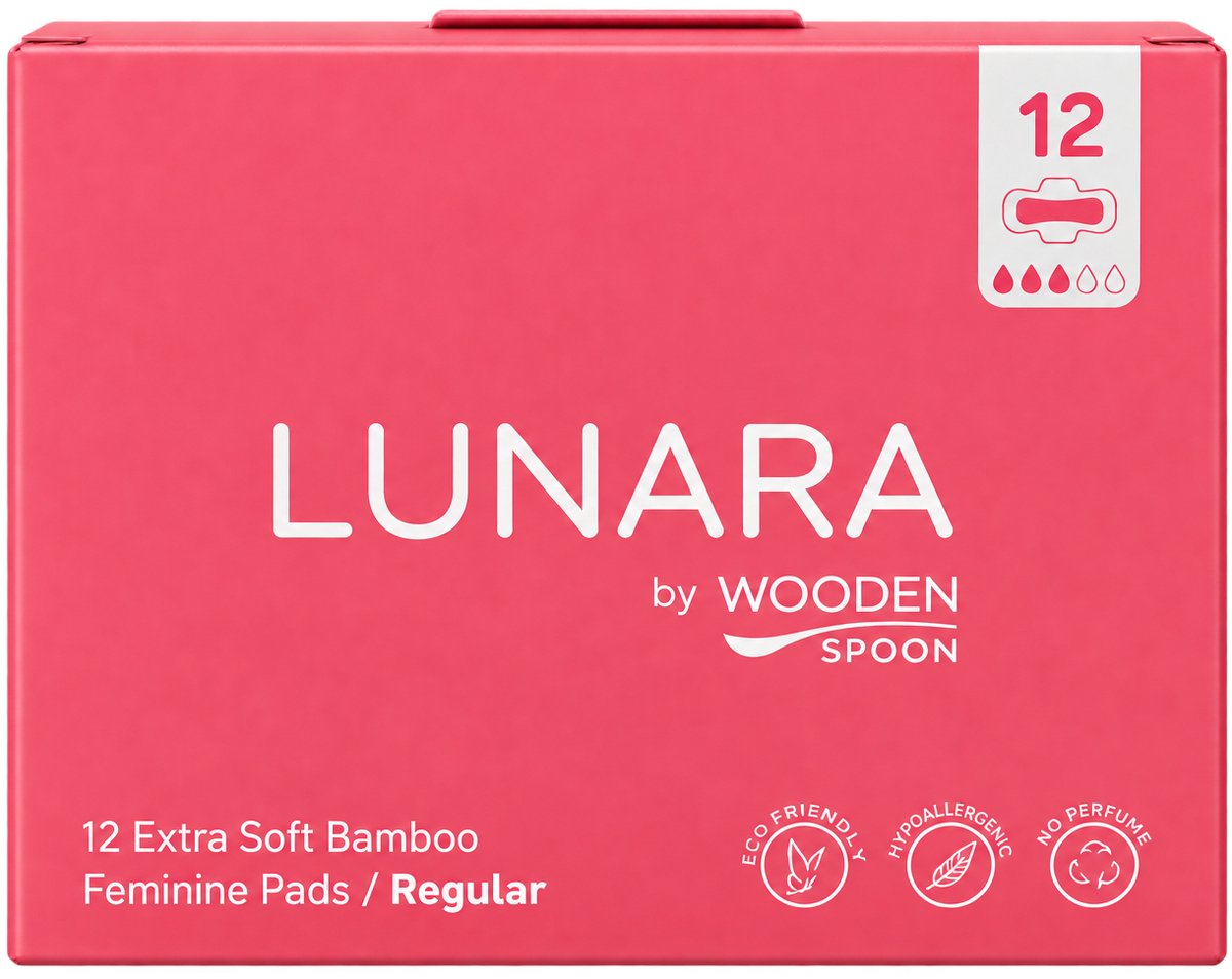 Wooden Spoon Lunara Biodegradable Bamboo Regular Maandverband-ultra soft-no parfum
