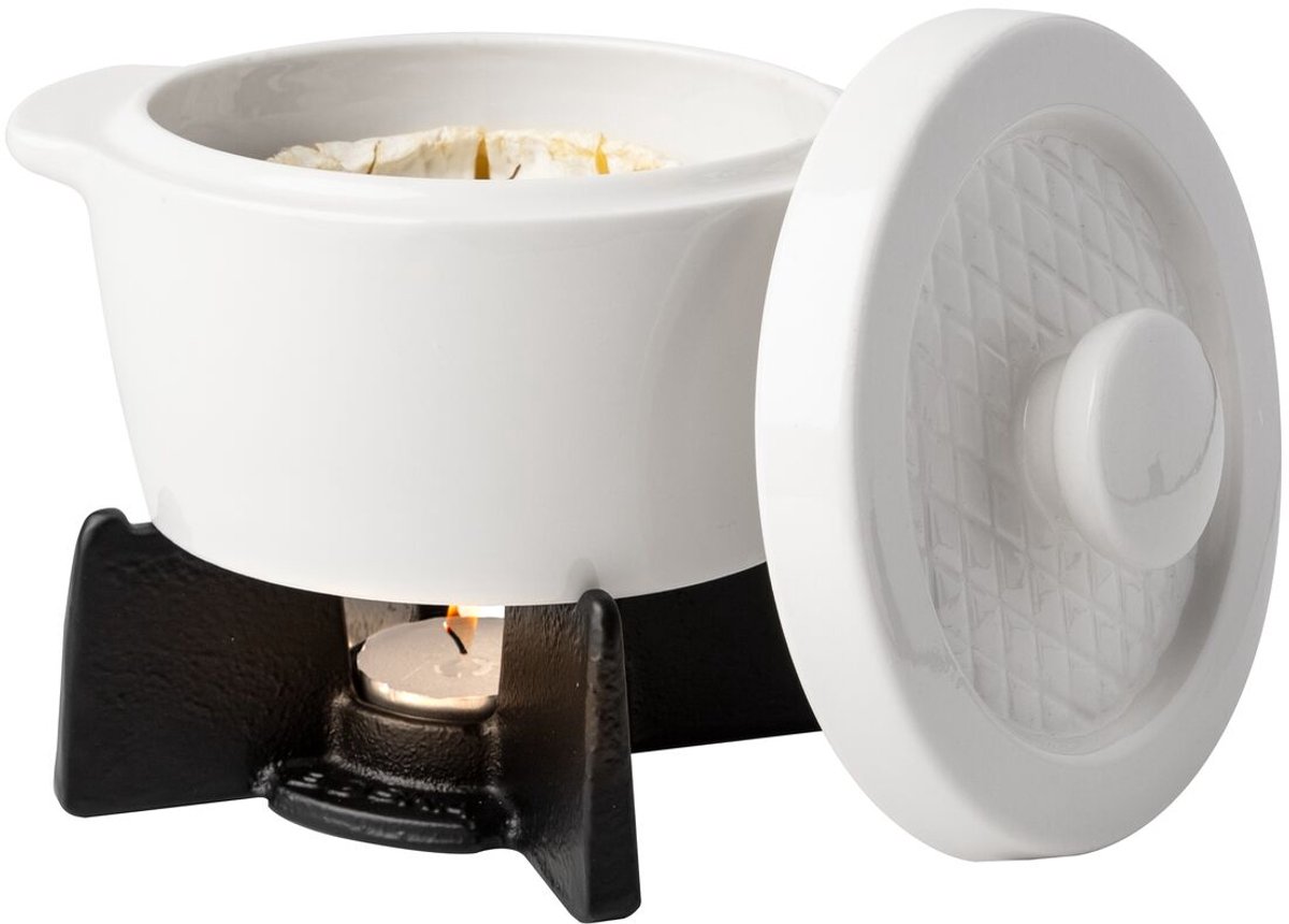 Bol.com Boska Cheese Baker - Ovenschaal met onderstel - voor Camembert - Kaas fondue - Wit aanbieding