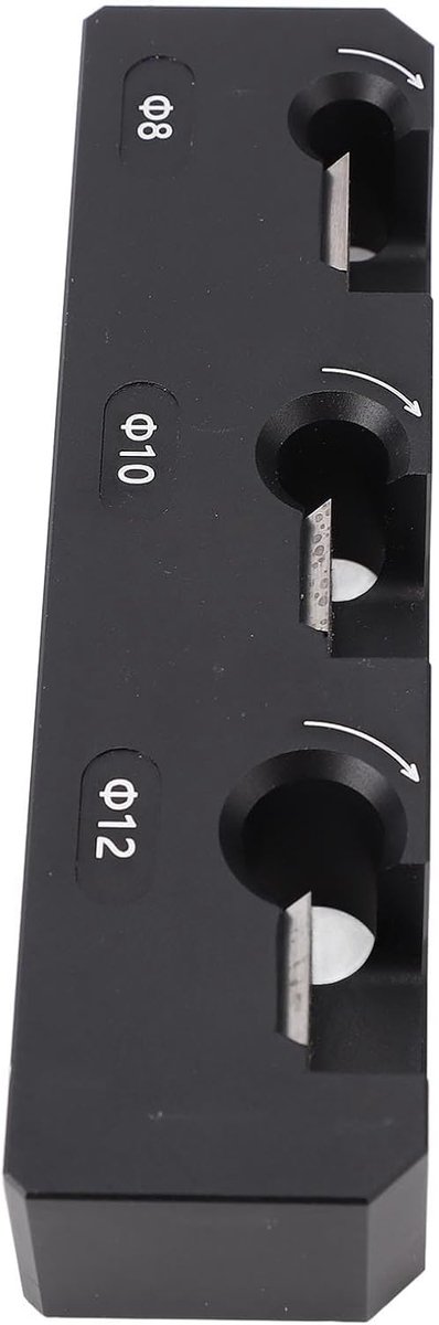 Jig Kit met 3 metrische gatmaten 8 mm 10 mm 12 mm voor houtbewerking Aluminium ronde staaf Hulpgereedschap voor elektrisch boorfrezen met vervangbare legeringsfrezen — afbeelding 3