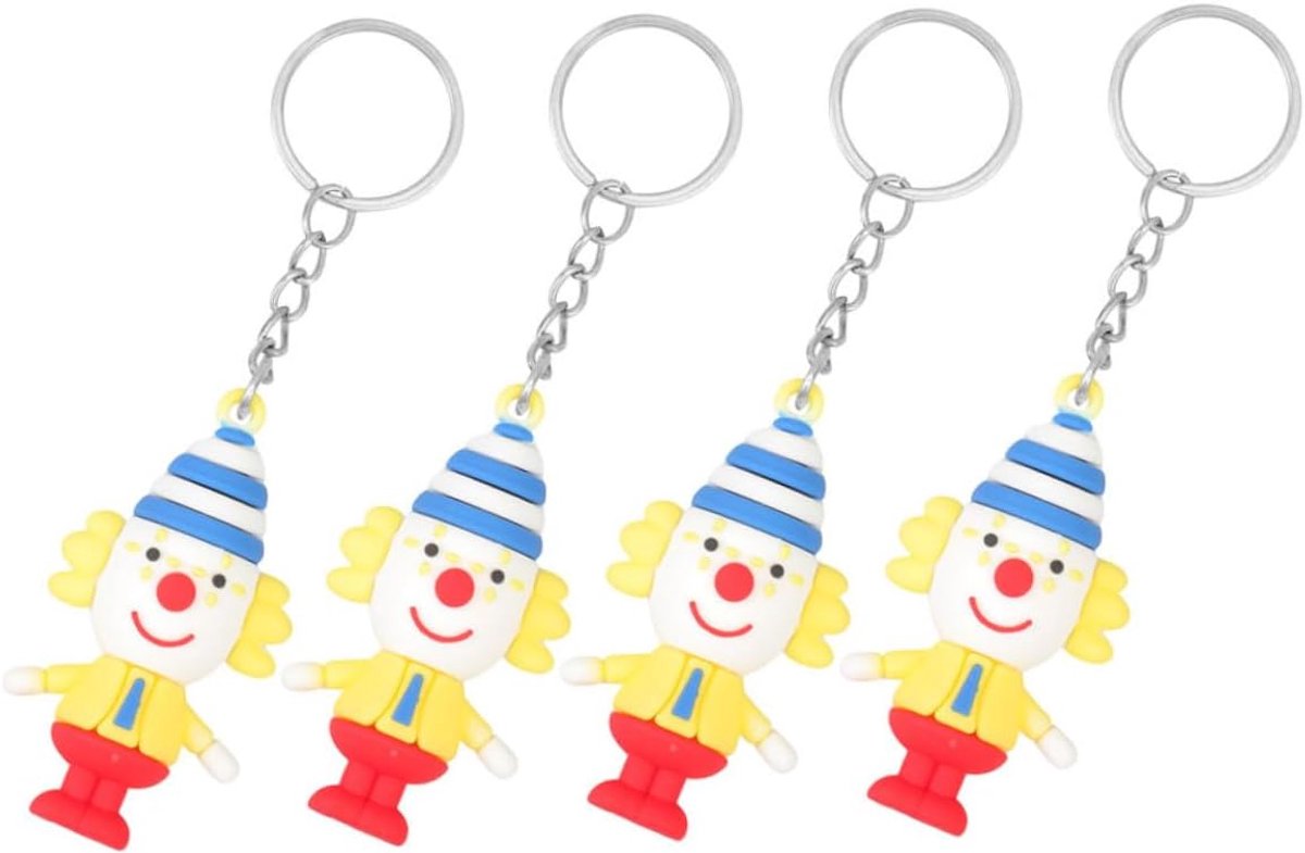 4stuks Schattige Clown Sleutelhanger Pendant Vrolijke Decoratie Voor Tassen Rugzakken Voor Feesten Evenementen Digitale Circus Sleutelhanger Accessoire