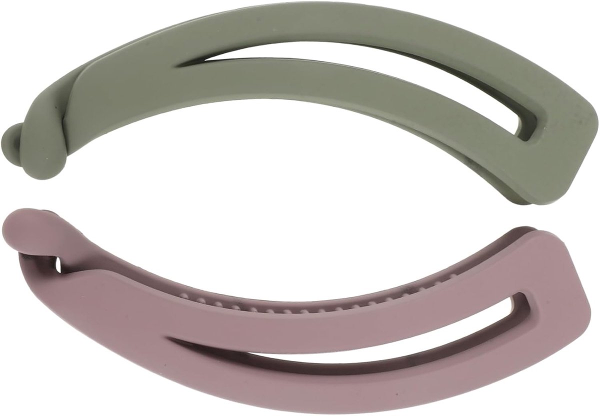 2 Stuks Maansikkel Banana Haarclips voor Vrouwen Duurzame Plastic Ponytail Klemmen voor Dikke Krullend Haar Haaraccessoires van Matte Paarsgrijs