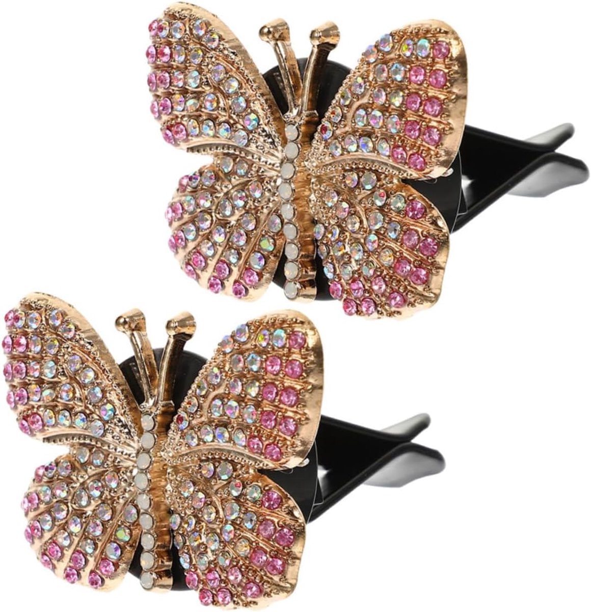 2 Stuks Butterfly Auto Luchtvent Clip Bling Rhinestone Luchtventilatie Accessoires voor Vrouwen Aromatherapie Auto Decoratie Comfortabele Rijdervaring