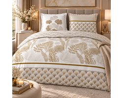 Luxe Dekbedovertrek Melisse 240 x 220 cm – Percale Katoen – 78 Thread Count – Crème