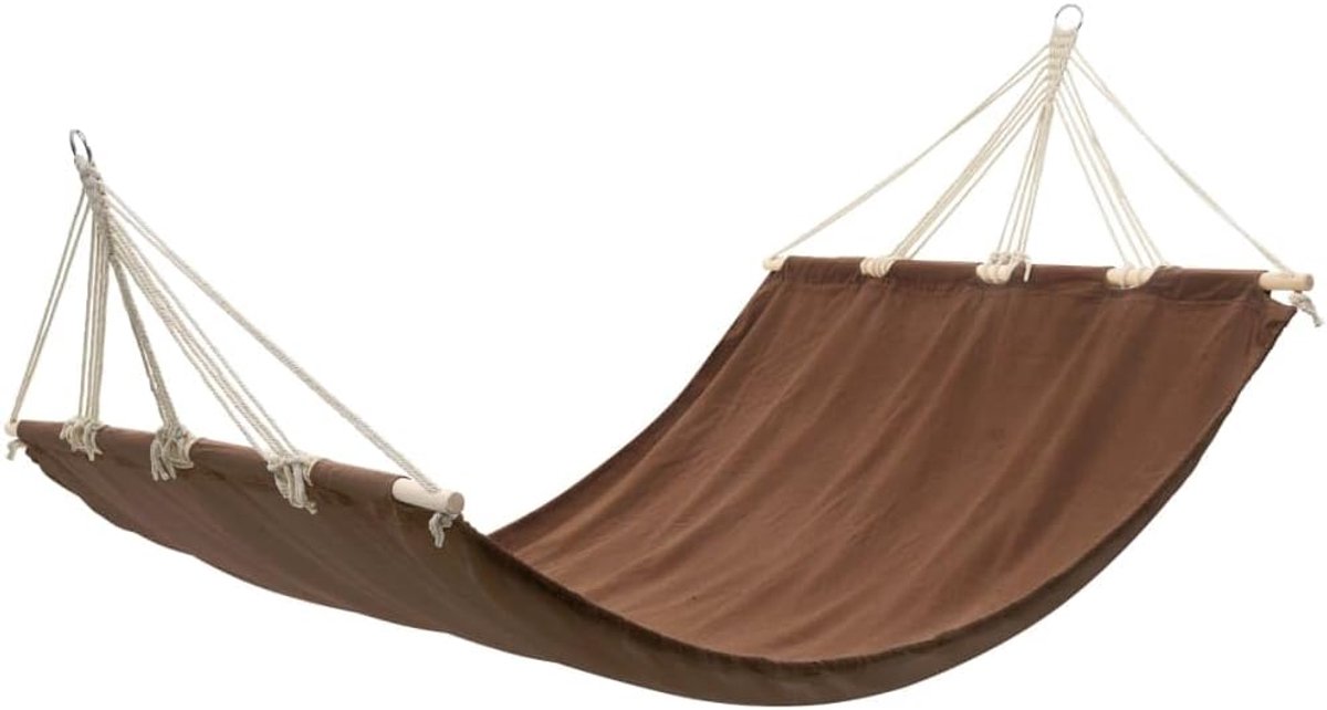 Grote hangmat met frame in bruin, 150 kg belasting, klassiek design voor tuin, balkon en woonkamer, eenvoudige montage, hoog comfort en veiligheid, perfect