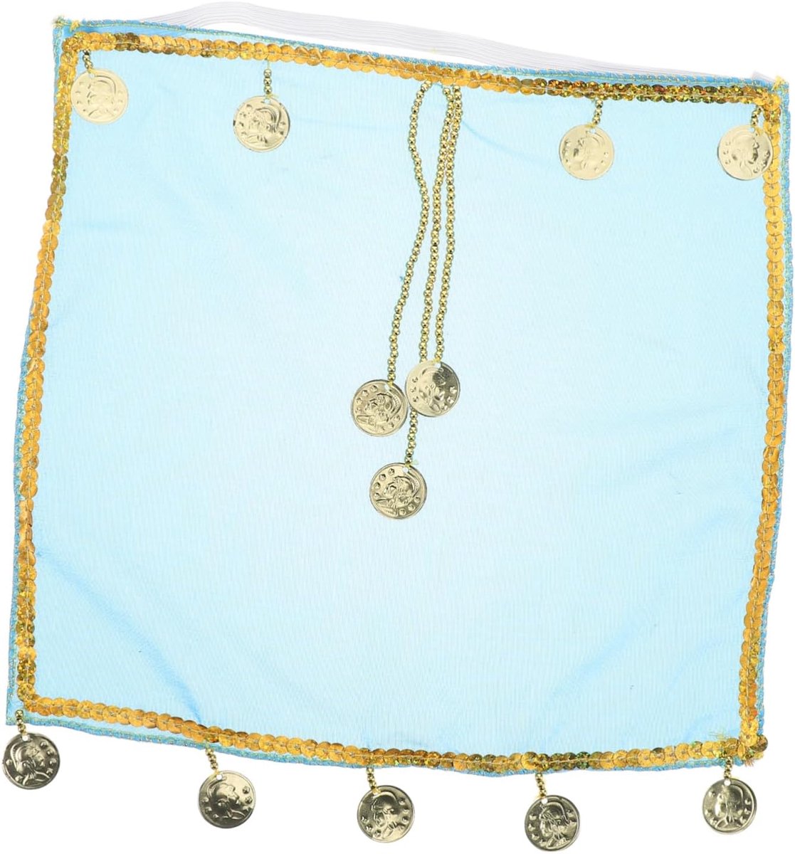 Dansvoorstelling sluier hoofdsluier voor vrouwen kwast gezichtssluiers voor vrouwen sluier masker cosplay buikdanseres kostuum retro exotisch Accessoire tribaal chiffon Hemelsblauw