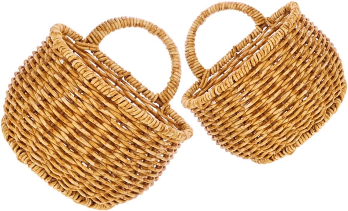 1set Handgeweven Wandopbergmanden Voor Groenten Fruit Decoratieve Opbergoplossing Voor Uien Knoflook Aardappelen Voor Keuken Interieurdecoratie