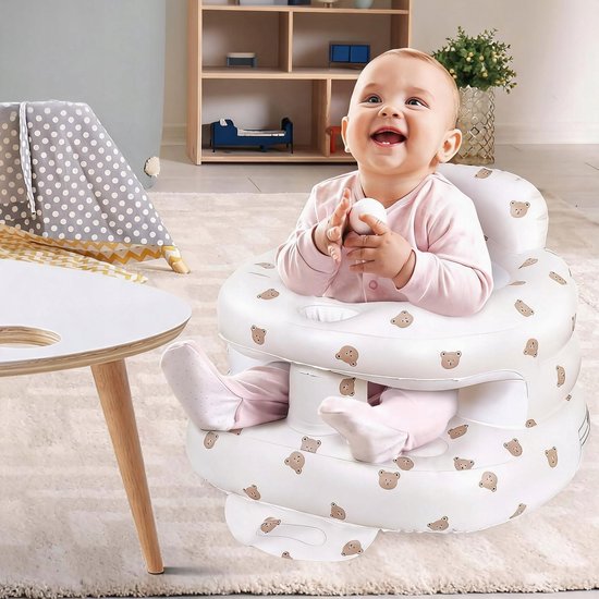 Opblaasstoel Baby - Opblaasbare Baby Stoel - Opblaasbaar Babyzitje - Zelfopblazend Kinderzitje - Veiligheidsrail - 53x50x38 cm - Vanaf 3 Maanden - Ingebouwde Pomp - 20 kg - Veilig - Baby Stoeltje - Voor Spelen & Voeden & Reizen — afbeelding 5