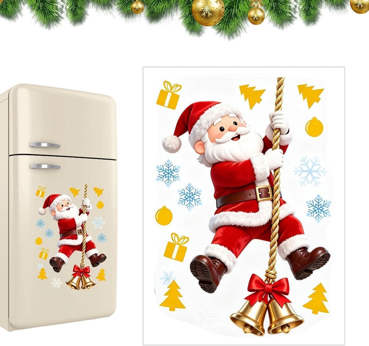 Venster klampt statische klimtouw kerstman stickers