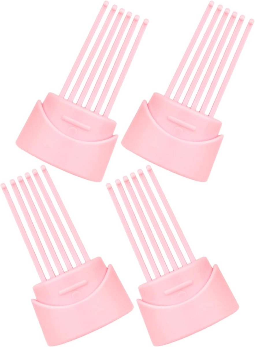 4 Stuks Delige Haarborstelreiniger met Reinigingsklauwen Ergonomische Handgreep Gaszak Design voor Comfortabel Borstelen Geschikt voor Salon Dagelijks Gebruik Reizen Roze