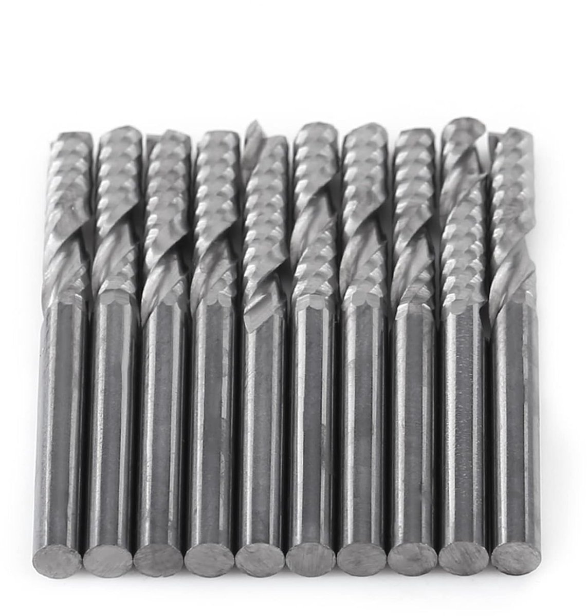 10 Stks Wolfraamcarbide Enkele Fluit Frees Set Scherpe Snijgereedschappen voor CNC Frezen 4mm Schacht