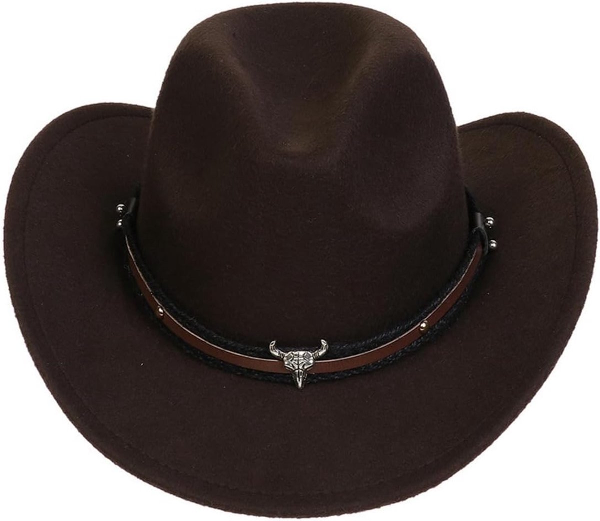 Cowboy zonnehoed, westernhoed met brede rand en lederen band voor dagelijks gebruik, vrije tijd, outdoor, reizen