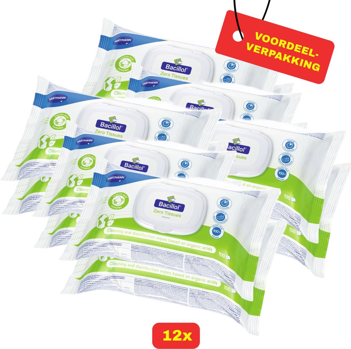 Bacillol® Zero Tissues van Hartmann - 12 x 100 doekjes voordeelverpakking