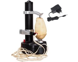SSTRWGOOD Schilmessen - Automatisch Schilapparaat voor Groenten en Fruit - Geschikt voor Aardappelen, Wortelen en Appels - 6 Vervangbare Messen Inclusief - Metalen Behuizing - Afmetingen 14x14x29cm