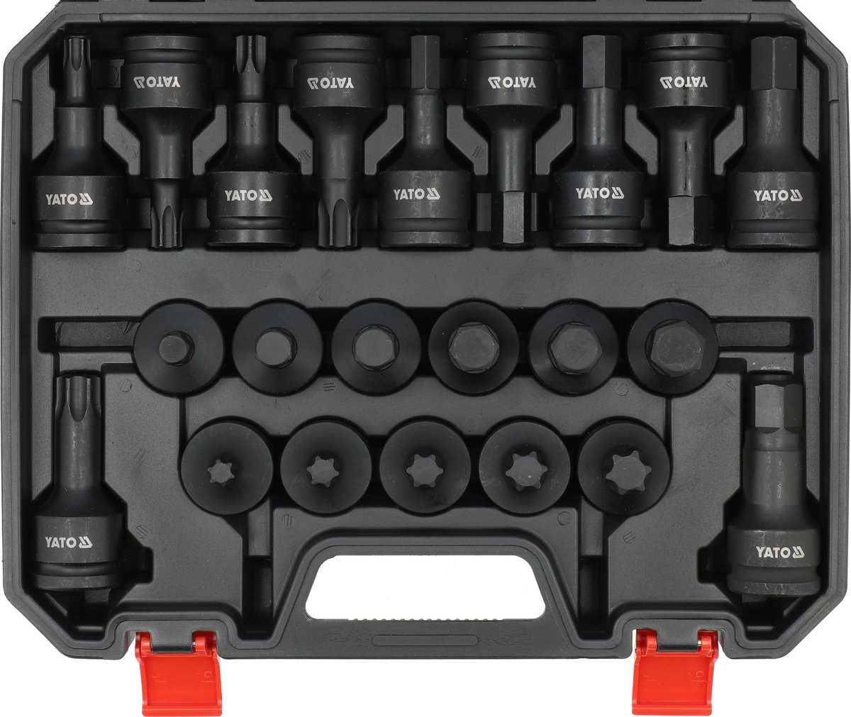 YATO YT-10656 Slaginbus & Torx Doppenset 3/4" - 22-delig - CrMo Staal - Lengtes 55 & 100 mm - In Koffer