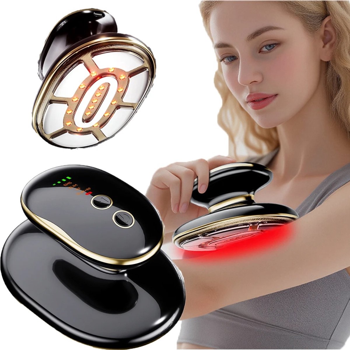 Heidat anti cellulitis apparaat - Elektrisch - Massageapparaat - 4 in 1 - Met EMS -RF - LED-verlichting - Massagefunctie - Oplaadbaar