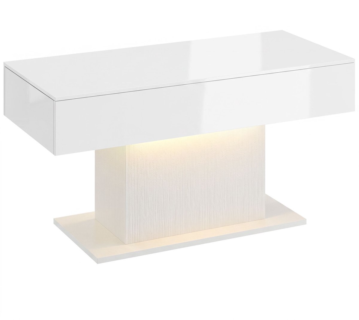 Homona Salontafel met ledverlichting - Met 2 lades en afstandsbediening - Hoogglans wit - 108 x 48 x 55 cm