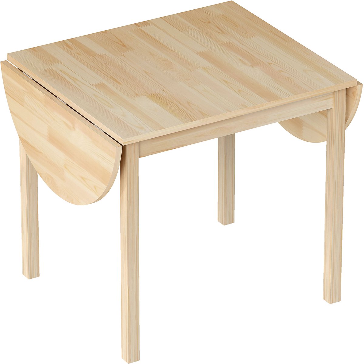 Homona Klapbare eettafel - Voor 4-6 personen - Met uitklapbare zijbladen - Massief grenenhout - 140 x 70 x 75 cm - Natuurlijk hout