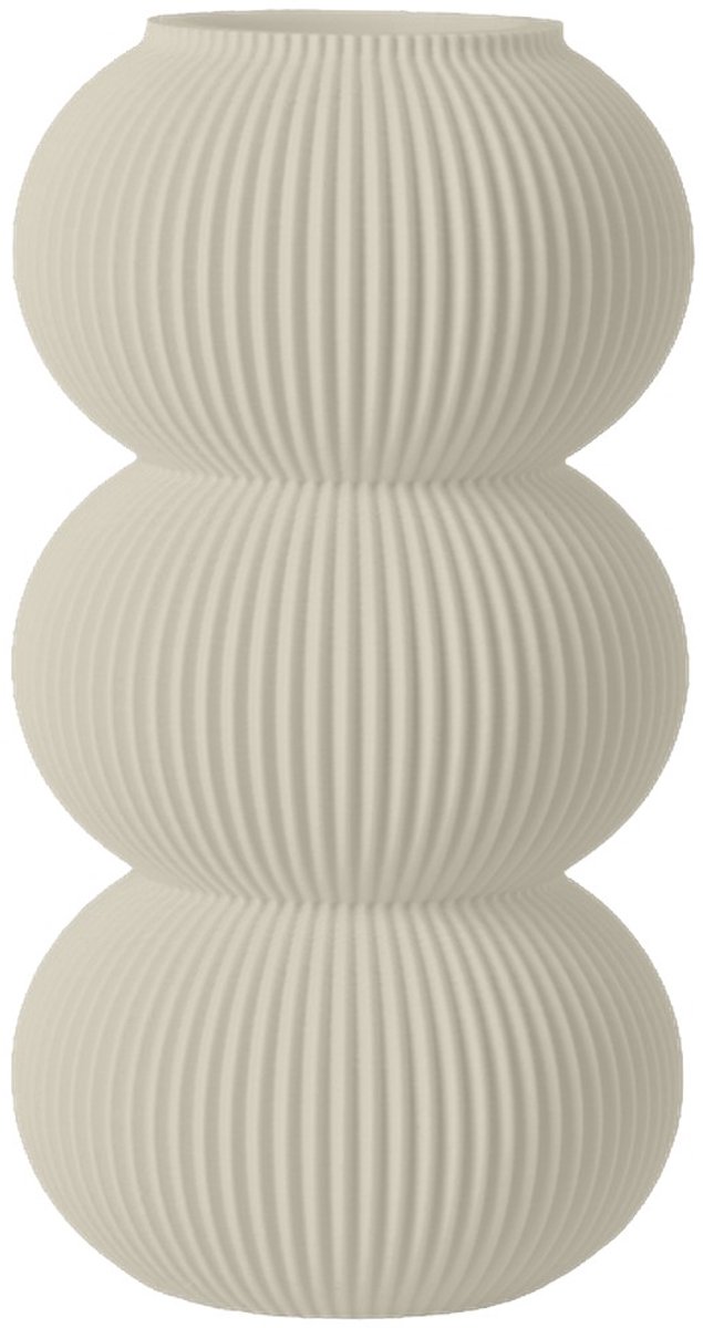 Layvo Elin Vaas - Crème - 20 cm - droogbloemen vaas - organische vaas - gerecycled plastic