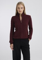 Felix Hardy Kabelgebreid Vest - 100% Katoen Dames Bordeaux - M
