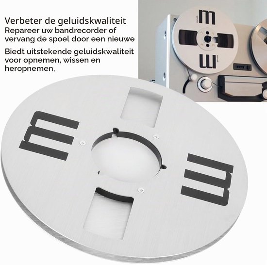 Lege 1/4 10.5 inch roller tape met 4 gaten, universele aluminiumlegering voor open spoelen, audio-opname tape voor opnameapparatuur en geluidsrecorders — afbeelding 2