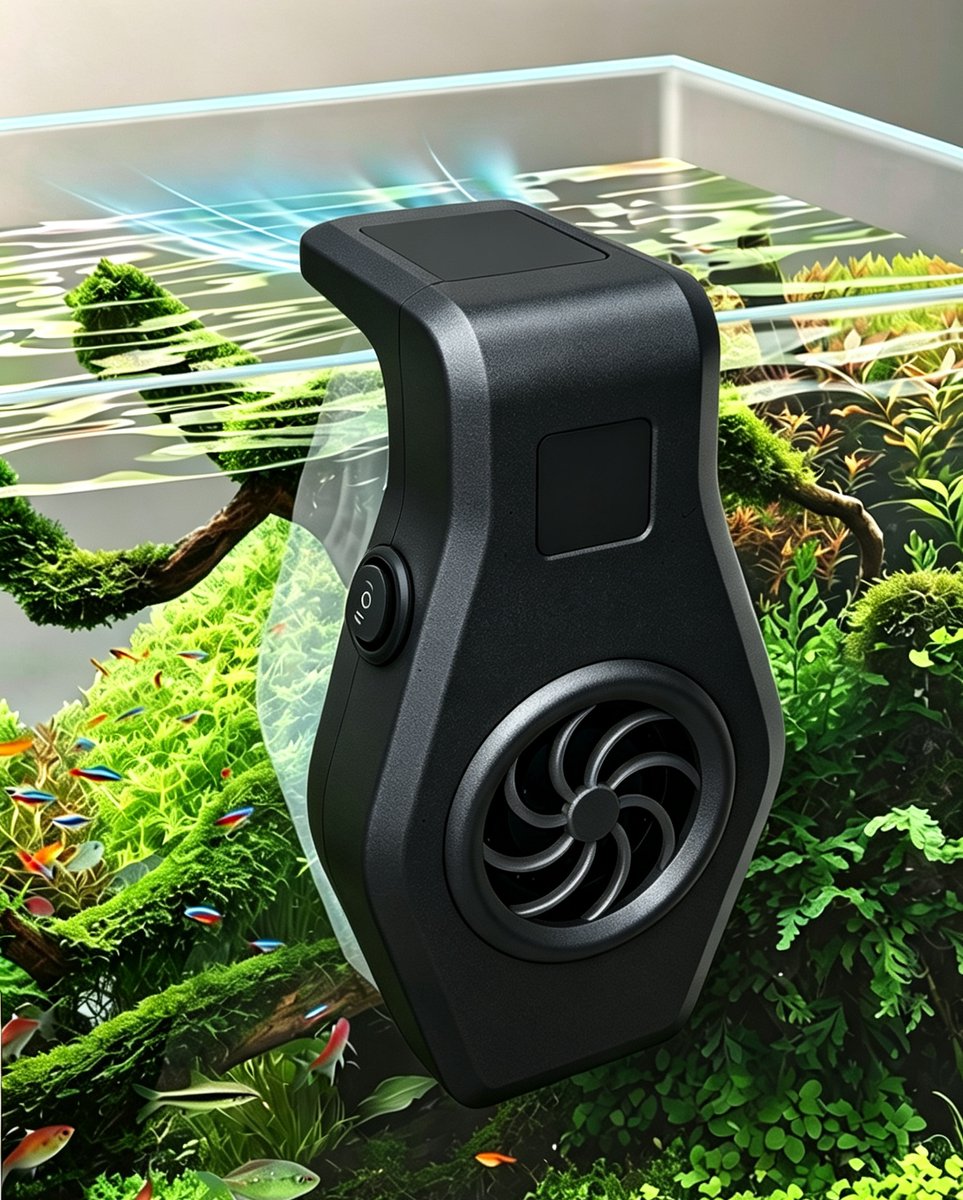 Mini Aquarium Ventilator voor Warmteafvoer Koelventilator met 2 instelbare snelheden Geschikt voor Vissenkom Zoetwater & Zoutwater Aquaria zwart 12,5*6,5 cm