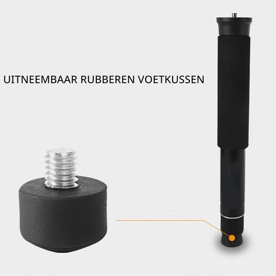 62 Inch Camera Monopod met 8 Secties, Stevige Aluminium Unipod voor Fotografie en Trekking met Conversieschroef — afbeelding 3