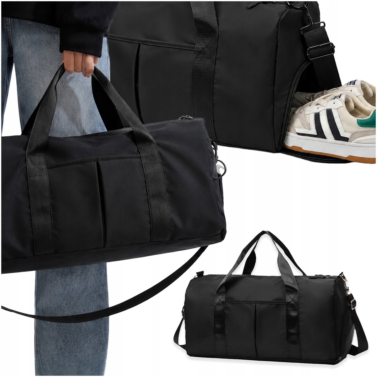 Sporttas 40L Zwart - Ideaal voor Gym, Reizen & Weekendtrips