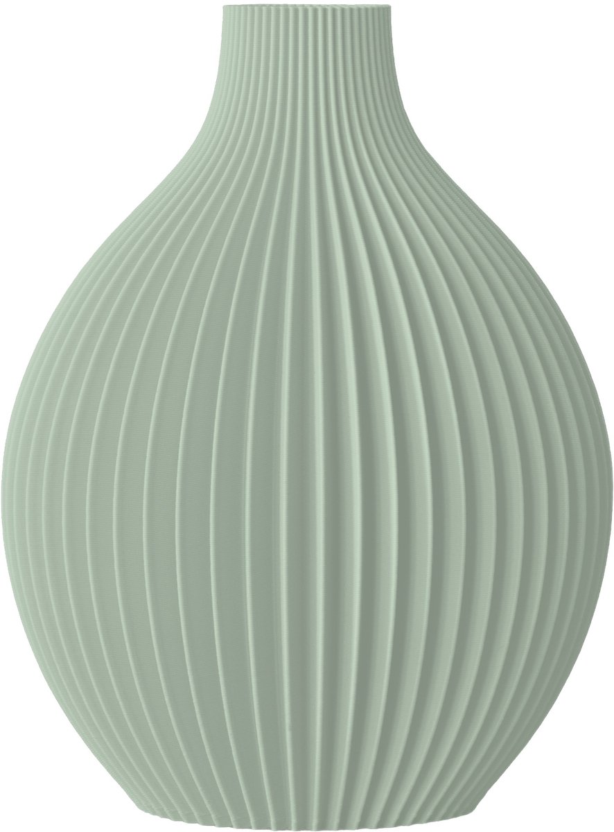 Layvo Jalen Vaas - Salie - 20 cm - droogbloemen vaas - japandi - gerecycled plastic