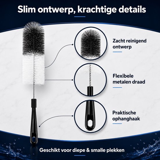 Monii Flessenborstel - 36cm - Kras- & BPA Vrij - Flessenreiniger - Flessenrager Baby - Geschikt Voor Alle Oppervlakten — afbeelding 2