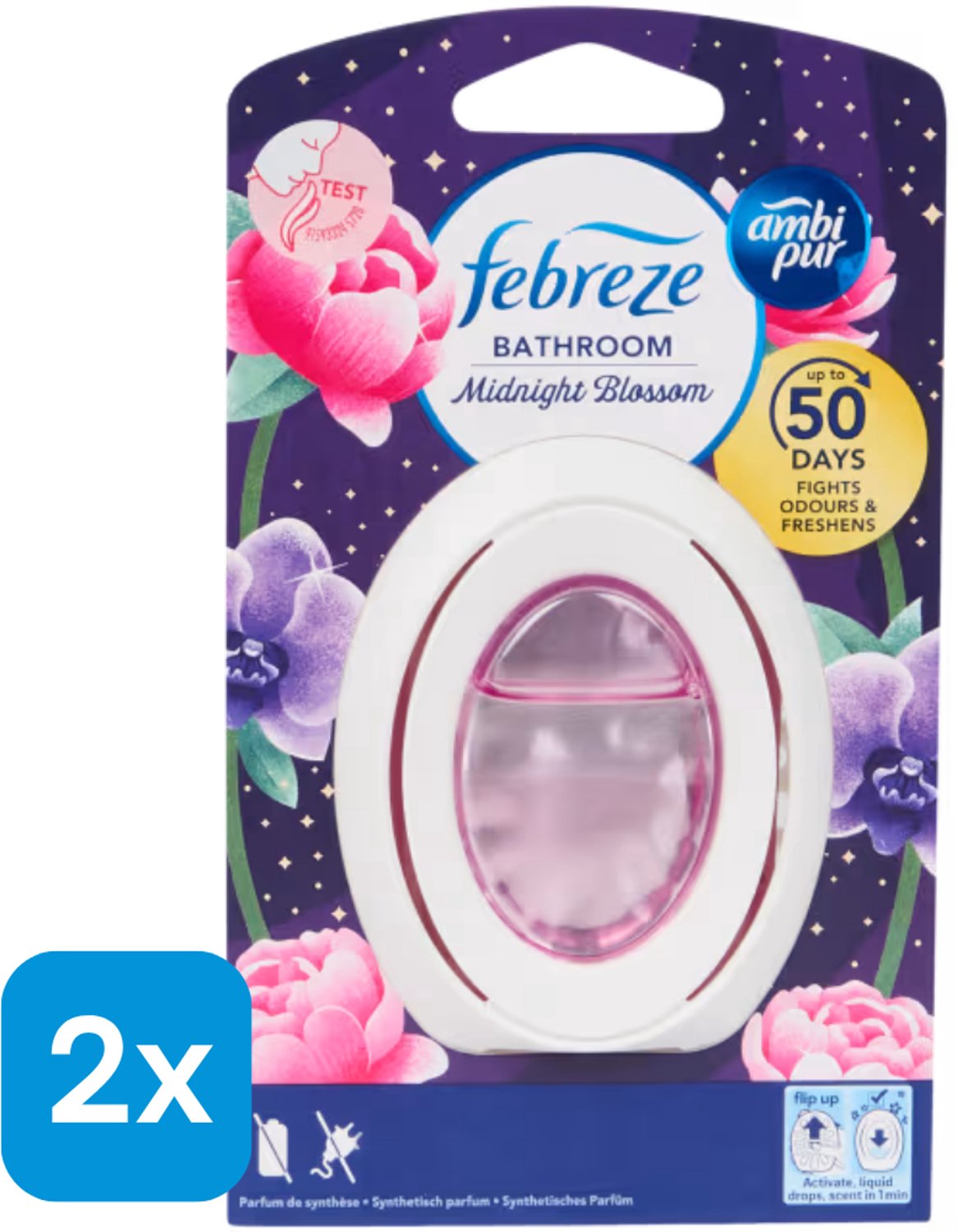 2x 7.5ml Ambi Pur Febreze luchtverfrisser Midnight Blossom