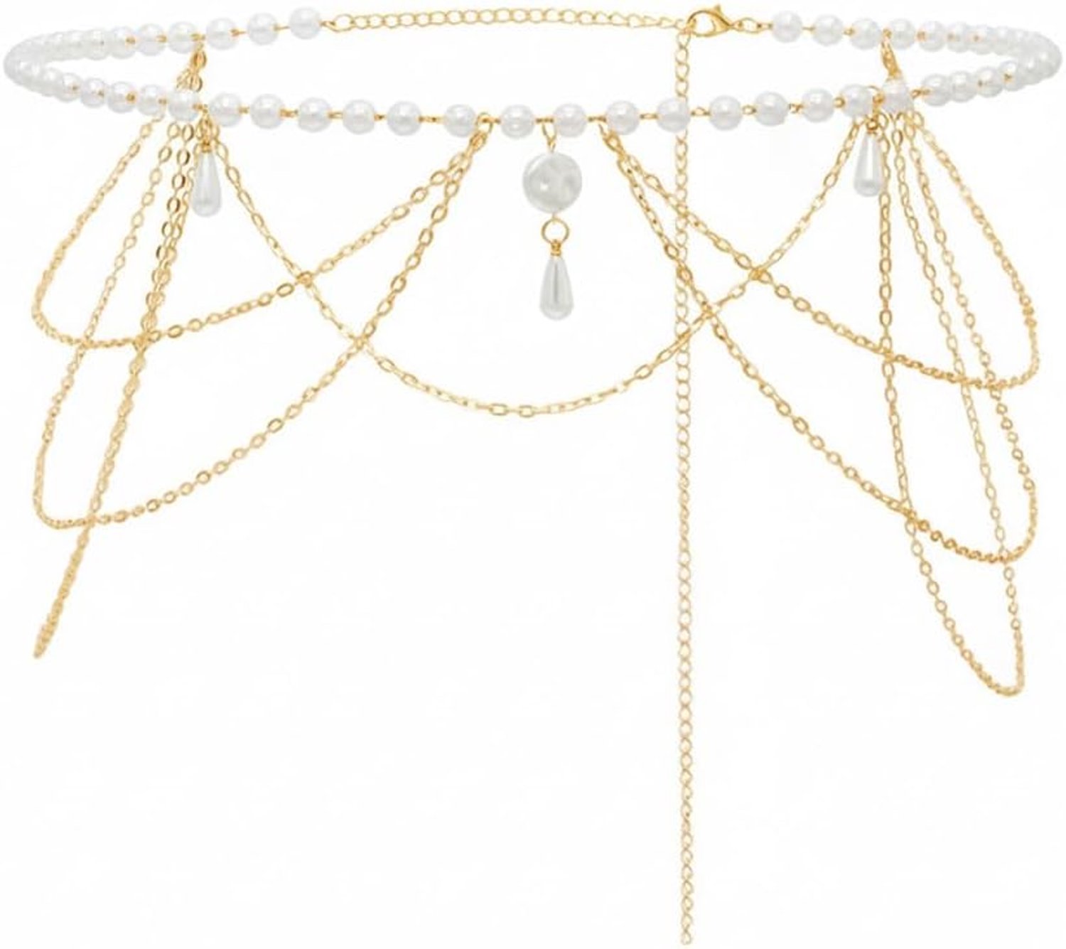 Chain Belt Goud Zilver Dames - Parel Zonne Maan Sterren - Stijlvolle Accessoire - Perfect voor Feestjes - ShopVlot