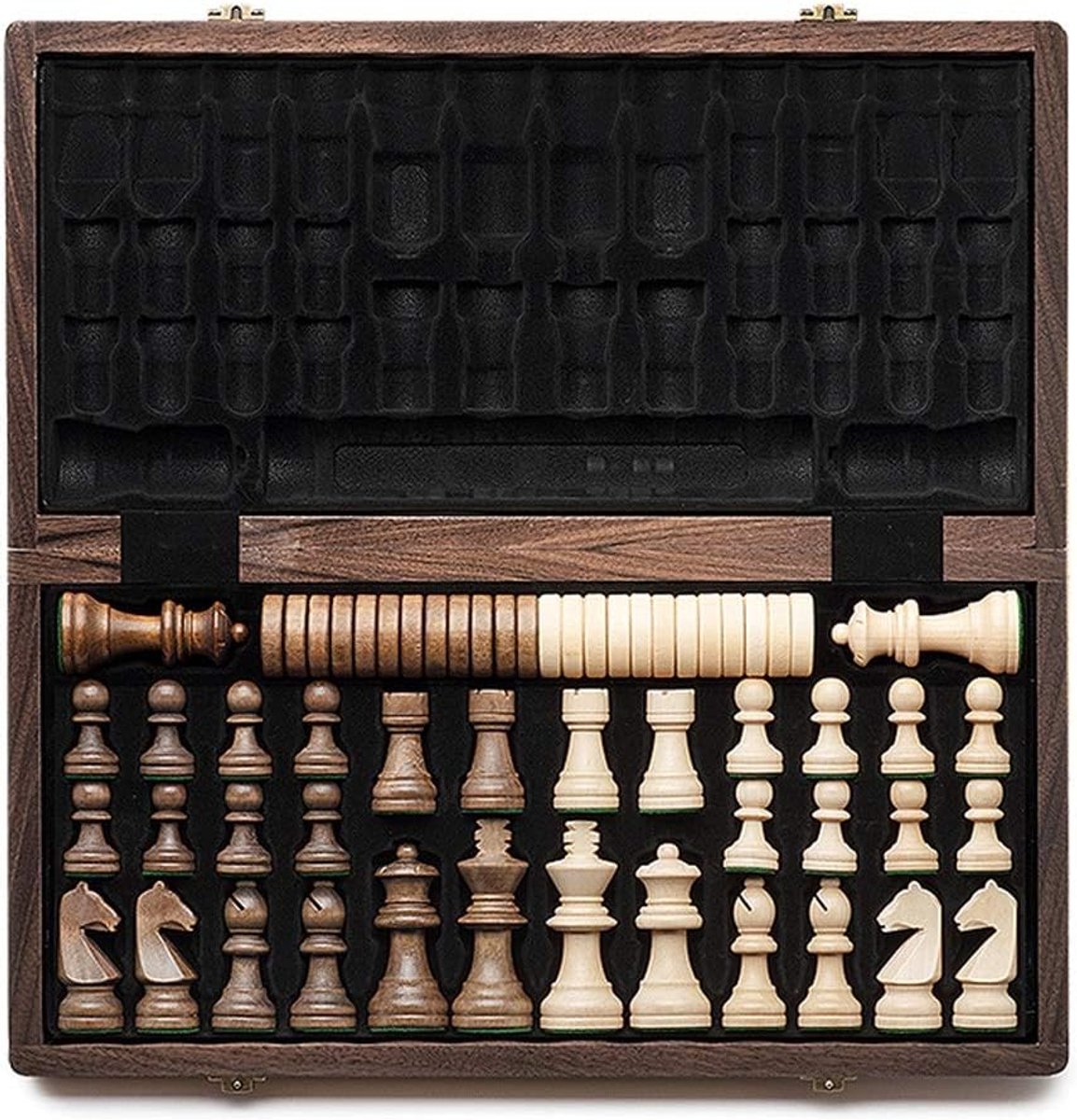 Houten schaakspel Houten schaakcontroles/high-end kinderen volwassen cadeau massief hout vouwen schaakbox puzzel board game schaakspel Schaaksets voor kinderen en volwassenen