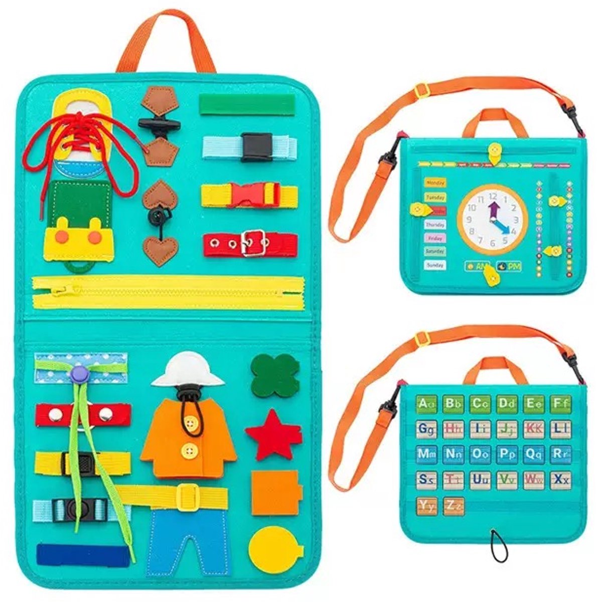 Flero Busy Board, Montessori Quiet Book met Klittenband - Activiteitenboek - Busy Boek en Rustig Speelgoed voor Kinderen vanaf 3 Jaar - Educatief Reisspeelgoed voor Fijne Motoriek - Alternatief voor Tablet, Cadeau