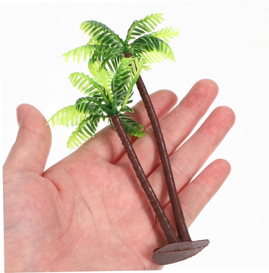 12 Stuks Palm Model Bomen Nepplant Kunststof Kokospalmen Palmboom Model Bomen Kunststof Palmboom Realistische Kokospalm Kunstmatige Palmboom Diorama Mini Boom Bonsai Taart Banket — afbeelding 2