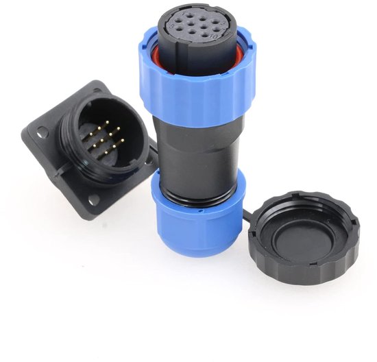 Vierkante Panel Cut Power Kabel Connector Waterdichte IP68 LED Luchtvaart Power Kabel Plug Socket voor Outdoor Verlichting — afbeelding 4