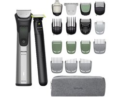 Philips Multigroom MG9557/15 - Trimmerset - Srebrny - Nat en Droog - Zelfslijpende Bladen