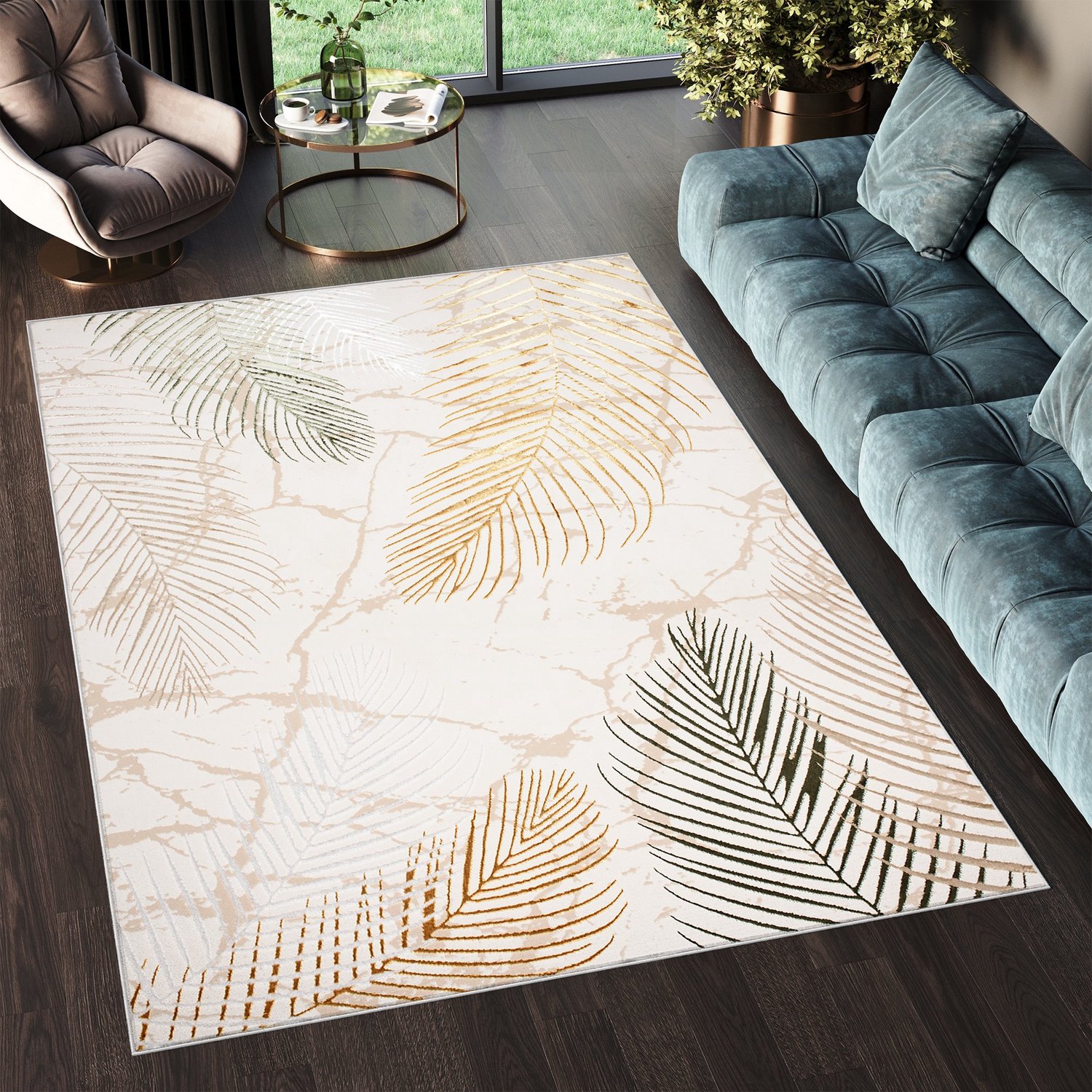 Tapiso Golden Vloerkleed Laagpolig Beige Modern Tapijt, foto 5