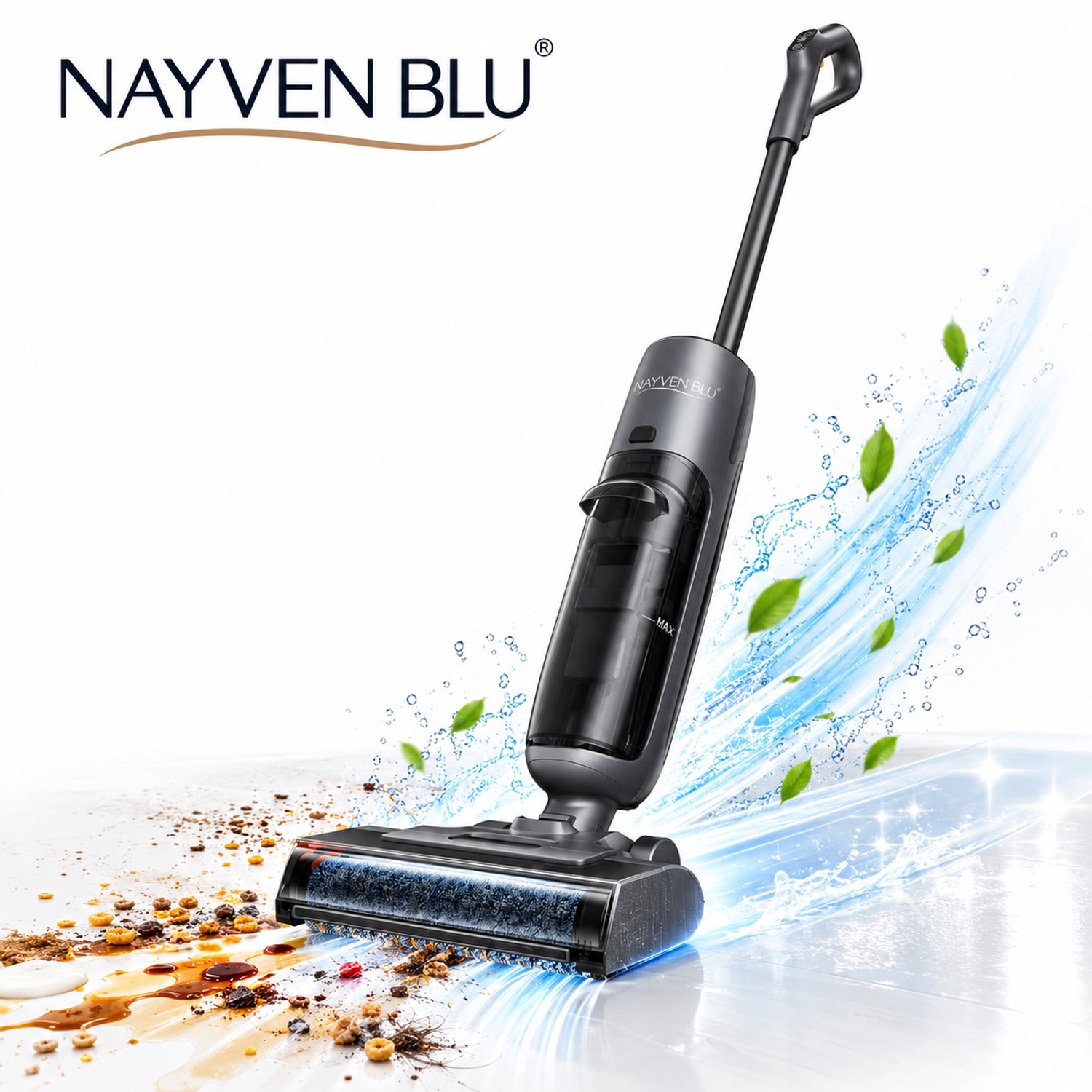 NAYVEN BLU ILIFE W90 Pro – Draadloze Stofzuiger 3-in-1 – Stofzuigen, Dweilen & Wassen – 7000 Pa Zuigkracht – Zelfreinigend Zwart