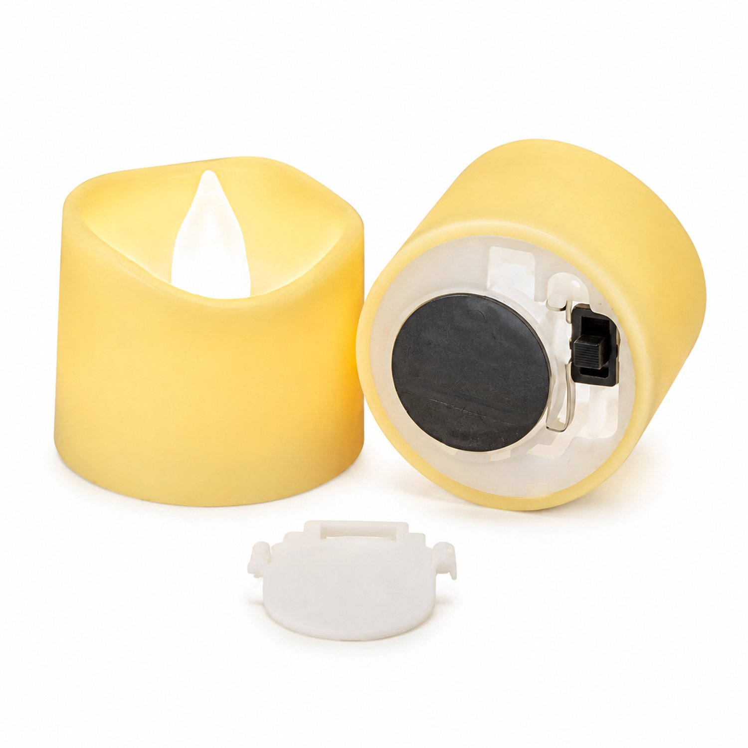 SWGOTA led kaarsen - 1 stuk met witte behuizing en warm licht, 3,5 × 3 cm, kaarsvormige tafeldecoratie, inclusief CR2032-batterij