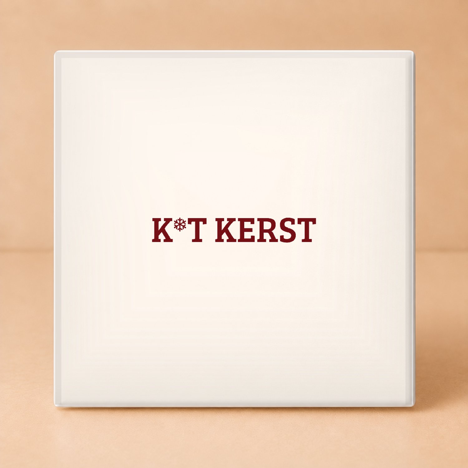 Bedruk King Grappige 'K*T KERST' Tegel – Humoristische Kersttegel voor Kerstliefhebbers en Fans van Feestdagen Humor - 15 x 15 cm Wit