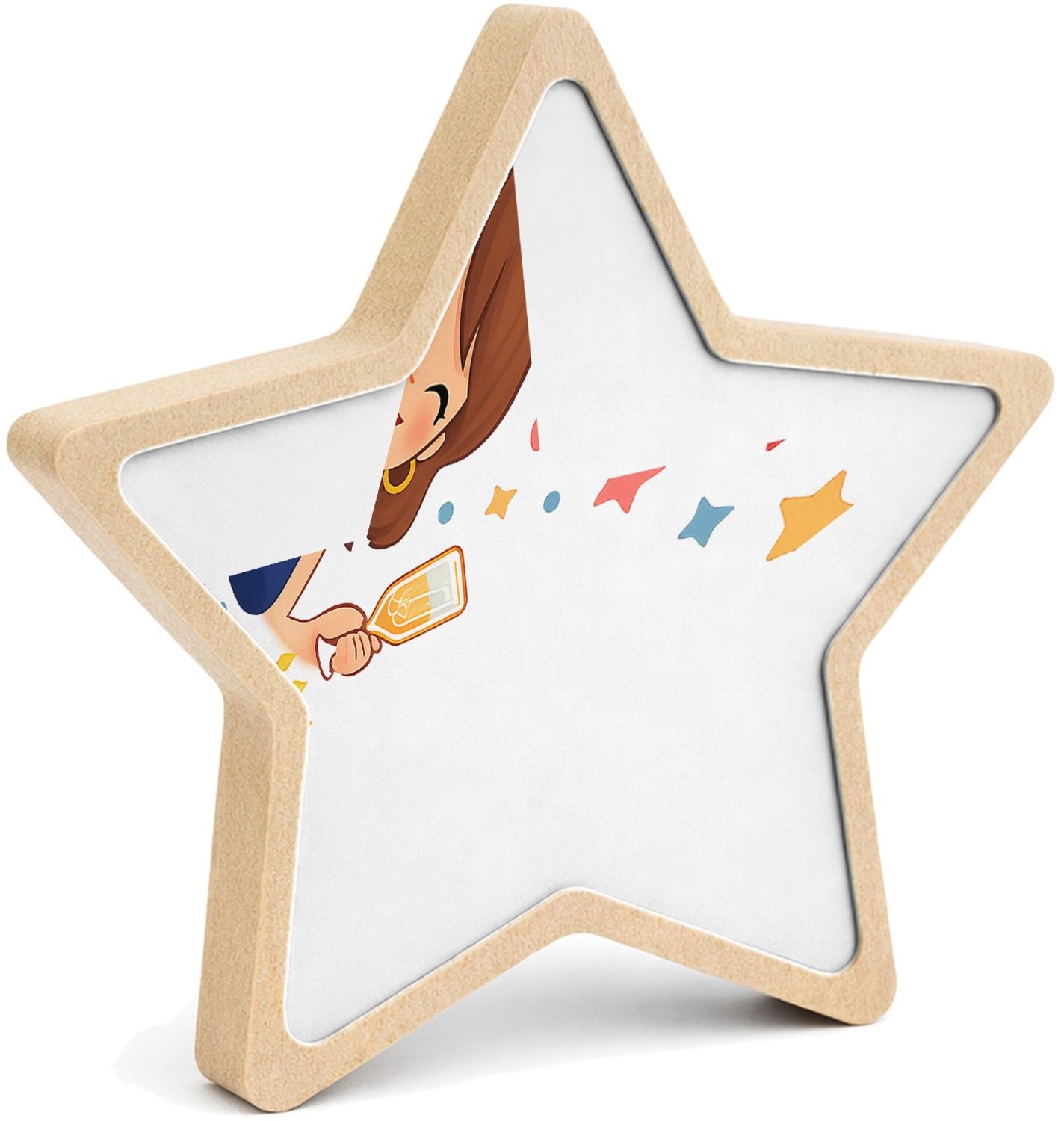 Mr Cadeautjes MDF fotolijst ster 14 x 13,5 - design Humoristische mijlpaalverjaardag met een vrolijk dier als ho | cadeau Wit